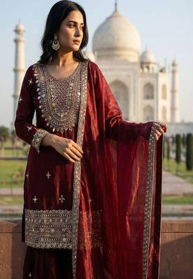 maroon designer ethnic suit 4