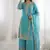 sky blue embroidered sharara set