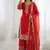 red embroidered sharara suit