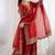 red embroidered sharara suit