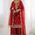red embroidered sharara suit