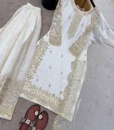 white designer sharara set