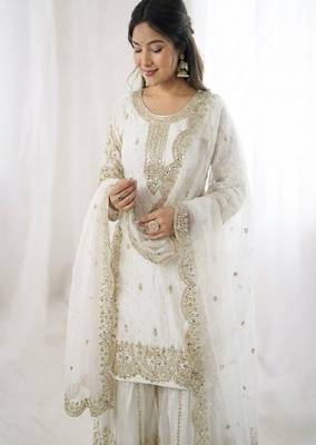 white designer sharara set 4
