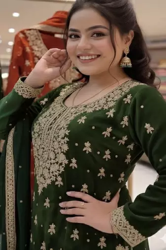dark green embroidered designer suit