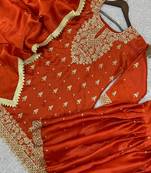 orange traditional embroidered suit