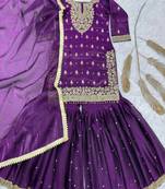 royal purple designer sharara suit