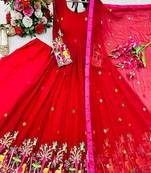 red traditional lehenga set