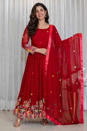 red traditional lehenga set