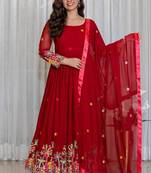 red traditional lehenga set