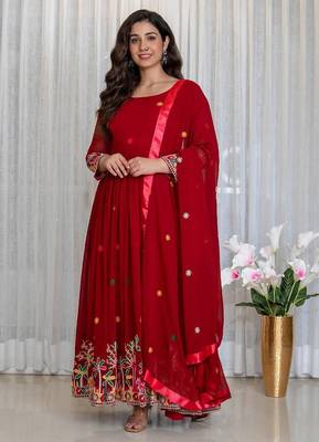 red traditional lehenga set 3