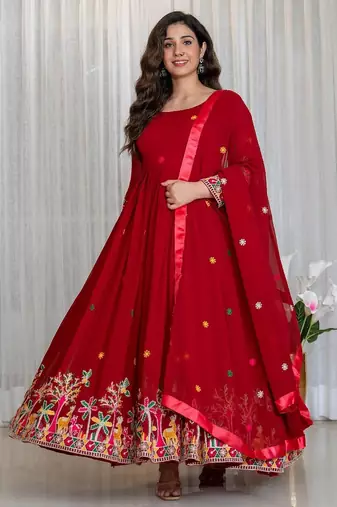 red traditional lehenga set