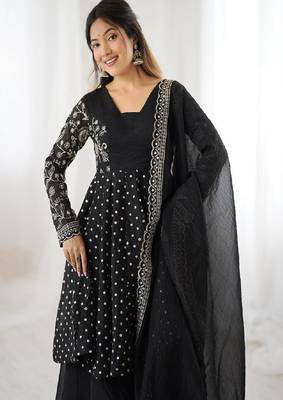 black anarkali style suit 2