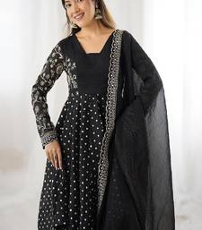 black anarkali style suit