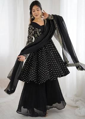 black anarkali style suit 1