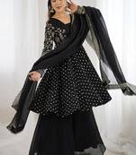 black anarkali style suit