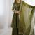 olive green designer anarkali suit