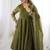olive green designer anarkali suit