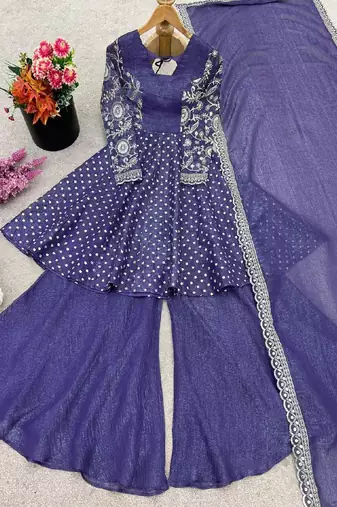 lavender purple sharara set
