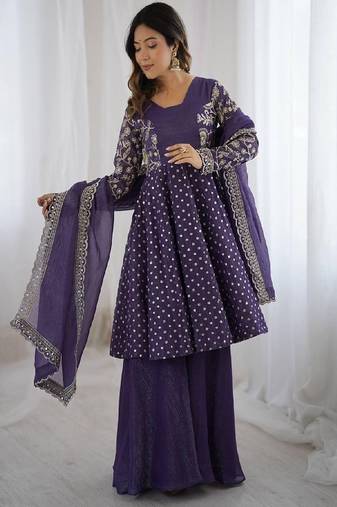 lavender purple sharara set