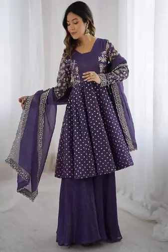 lavender purple sharara set