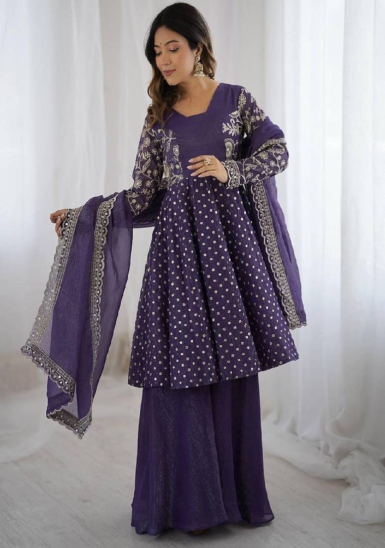 lavender purple sharara set