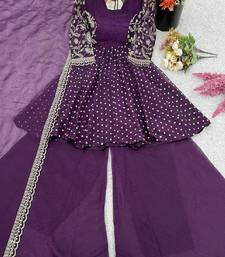 deep purple designer sharara suit