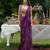 Purple printed viscose saree set