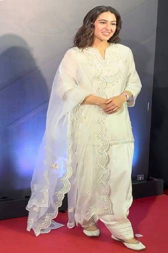white embroidered style suit