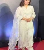 white embroidered style suit