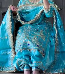blue designer patiala suit