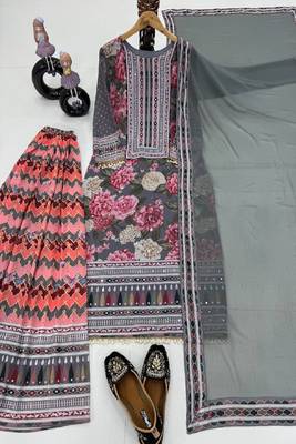 grey printed kurta sharara set 2