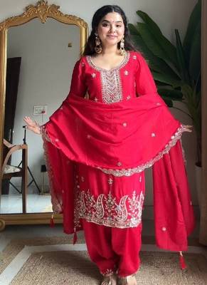 classic red traditional suit set 1