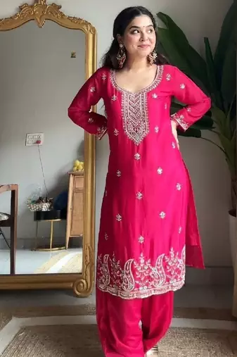 classic red traditional suit set