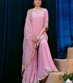 blush pink festive sharara suit