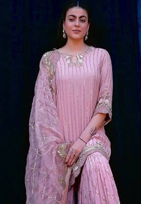 blush pink festive sharara suit 5