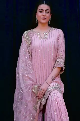 blush pink festive sharara suit