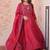 crimson designer anarkali gown