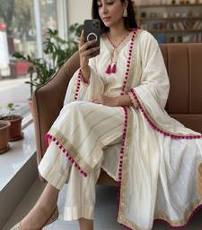 ivory white festive suit set