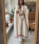 ivory white festive suit set