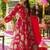 red floral embroidered anarkali dress