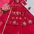 red floral embroidered anarkali dress