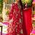 red floral embroidered anarkali dress