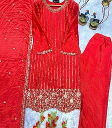 red designer party wear suit