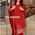 red designer party wear suit