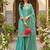 Teal blue embroidered salwar suit