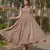 Grey digital printed rayon fit & flare long dress