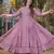 Wine digital printed rayon fit & flare long dress