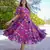 Multicolor digital printed rayon fit & flare long dress