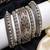 Vintage silver plated hand kada combo set of 5 pc|statement tribal openable ethnic wide kadas