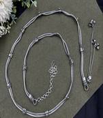 Oxidized silver kamarbandh waist chain: boho indian belly dance belt